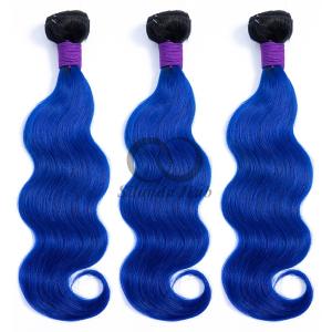 Quality #T1B/Blue Body Wave Remy Human Hair Bundles Sew In Weave Bundles Brazilian Bundle Deals wholesale