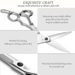 6.0 Inch Stainless Steel Engraved Barber Scissors Brushed Matte Surface
