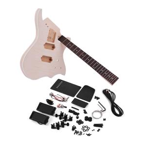Quality Unfinished DIY Electric Guitar Kit Basswood Body Maple Guitar Neck Rosewood Fingerboard wholesale