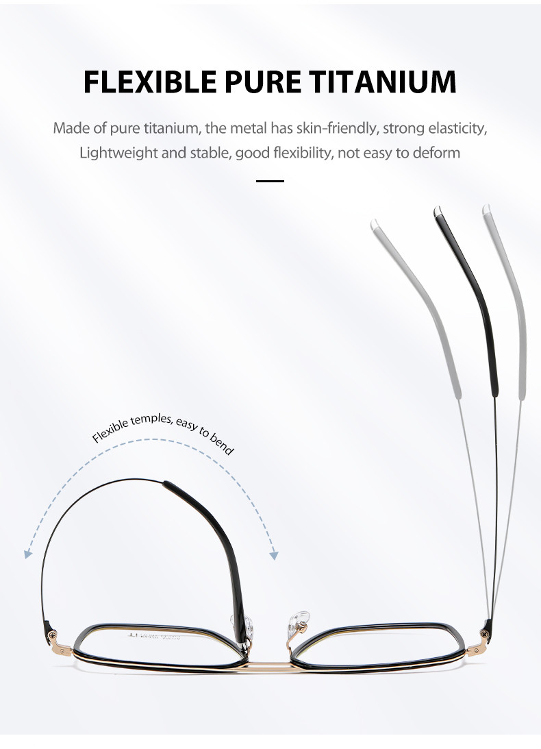 Clear Lens Acetate Titanium Glasses , Unisex Metal Frame Glasses OEM
