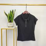 White Nylon Cool Lapel Half Zipper Women Base Layers Equestrian Top