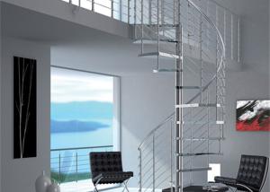 Quality Indoor / Outdoor Custom Spiral Staircase Steel Post With Rod Bar Balstrade wholesale