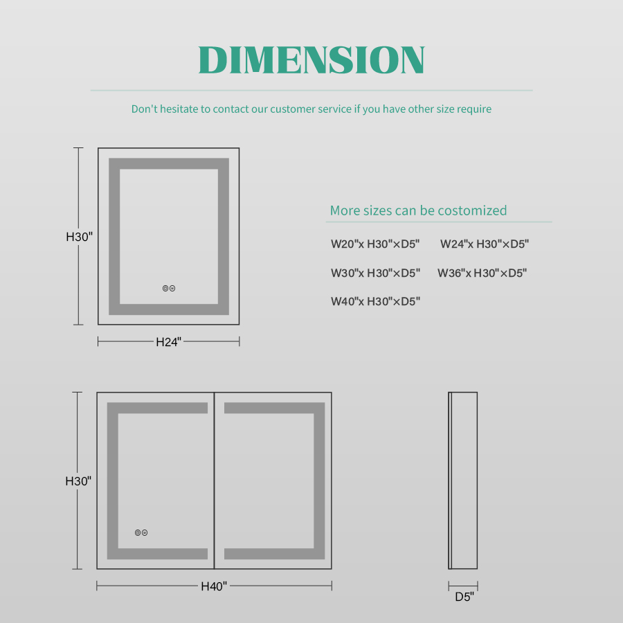 Framed Vanity Mirror With Lights R Angle Vanity Touch Screen Mirror for Decoration and Makeup