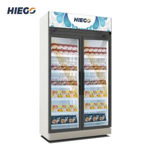 Quality Commercial Cold Drink Freezer Pepsi Beer Cool Glass Door Refrigerator 1000L wholesale