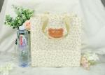 Soft White Eco Paper Bags Full Side Printing Woven Tape For Birthday Present