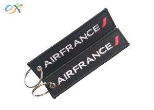 Polyester Material Embroidered Name Keychain Custom Shape With Double Side