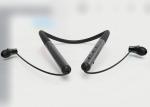 Silicon Black 96mAh Neckband Bluetooth Earphones Jagged Design