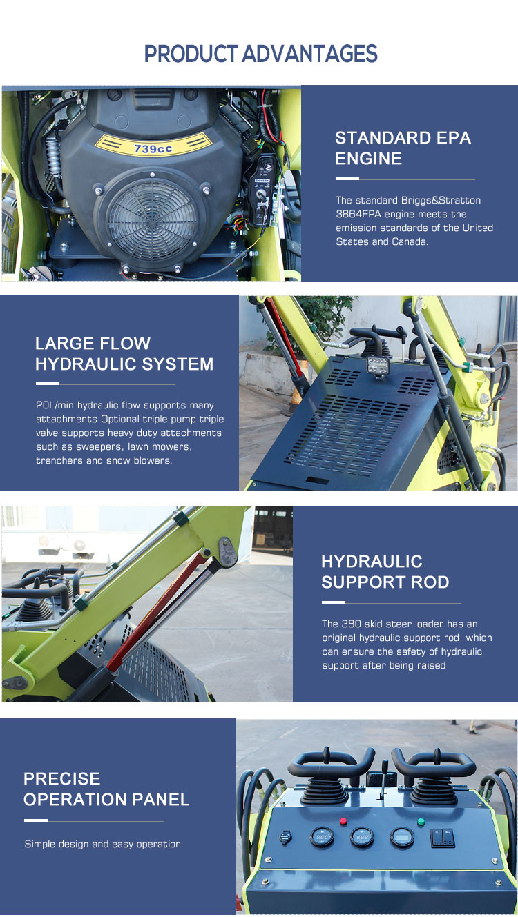 300 kg Mini Sliding Loader CE Approved Electric Tracked Skid Steer with Attachments