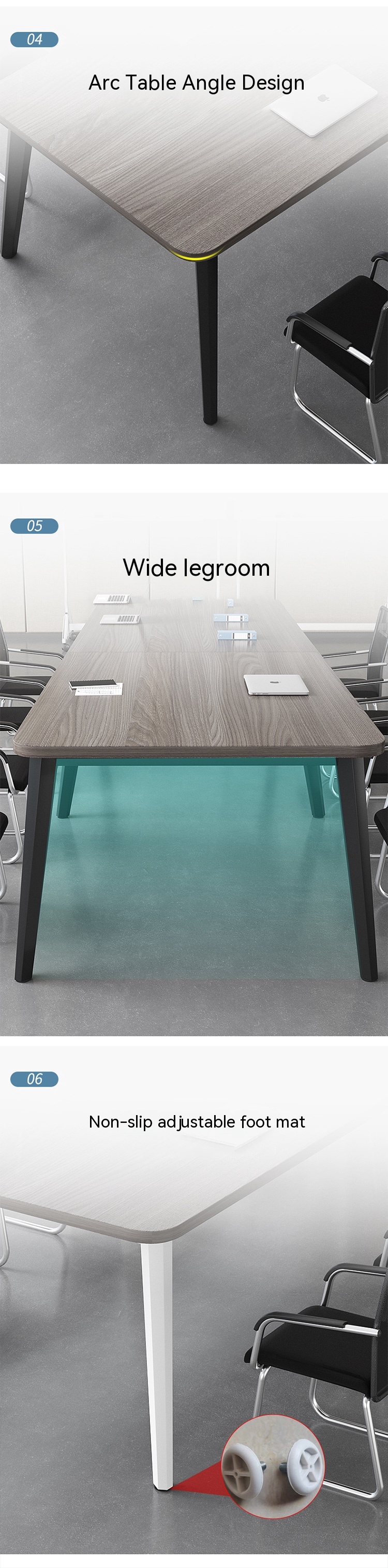 Modern Office Desk Conference Room Reception Table and Chair Combination for Negotiation