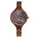 36mm Stone Marble Face Watch Wooden Band True Wood Watches OEM LOGO