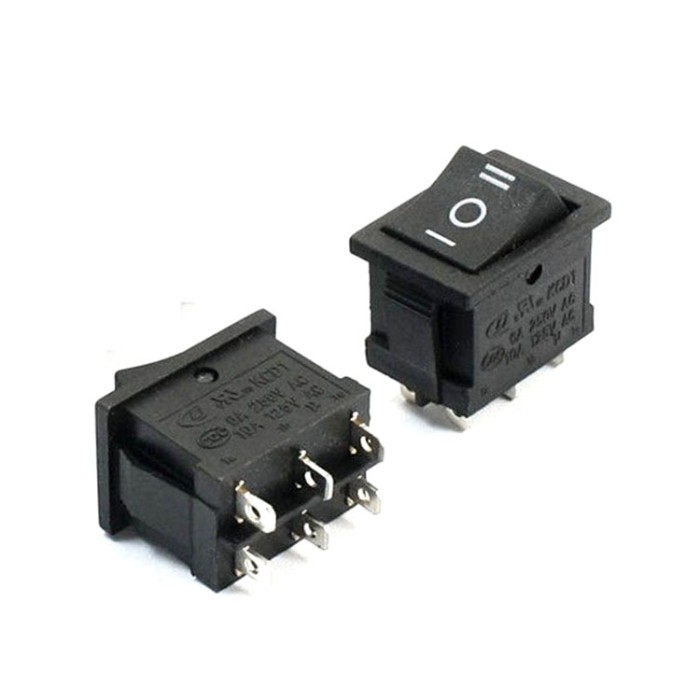 Kcd1 21*15 6 Pins Dpdt On Off On Rocker Switch