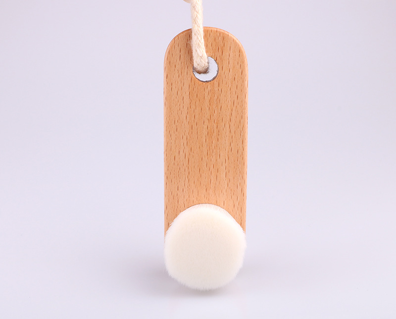Ultra Soft Mild Fiber Facial Beauty Device Wooden Face Cleansing Brush