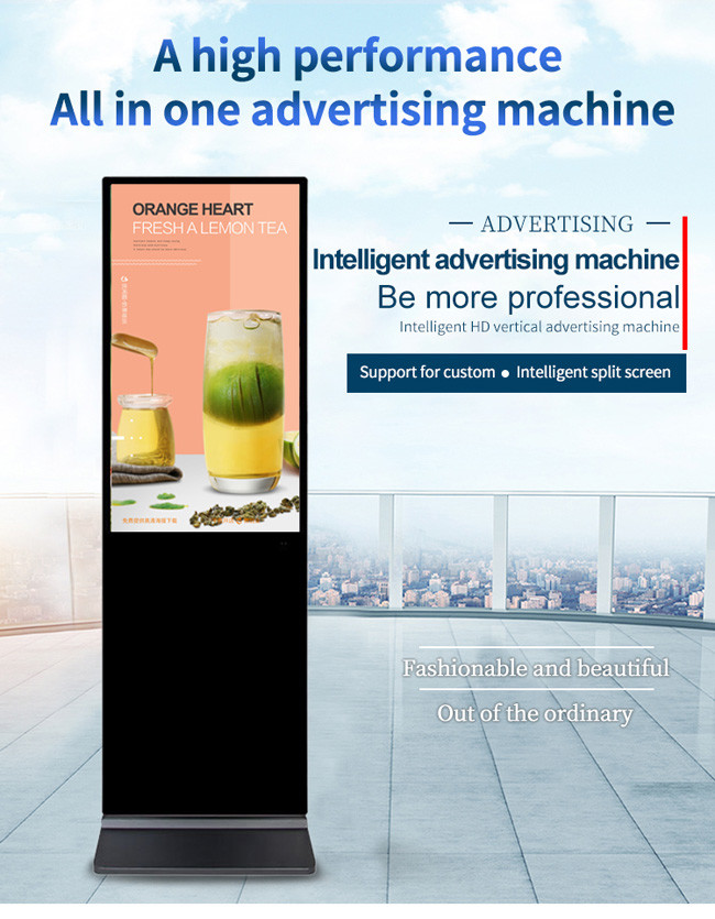 3840x2160 Digital Signage Vertical LCD AD Player 65in Android OS