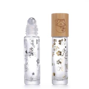 Quality 5ml 10ml 15ml Bamboo Wooden Glass Roller Ball Deodorant Bottle for Essential Oil Roll on Perfume without Reed Diffuser wholesale