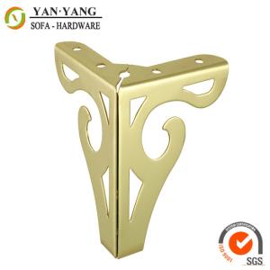 Quality 120mm high glossy shiny furniture legs golden color metal sofa legs SL-086 wholesale