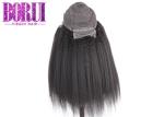 Kinky Straight Human Frontal Wigs Glueless Swiss Lace Frontal Natural Colors