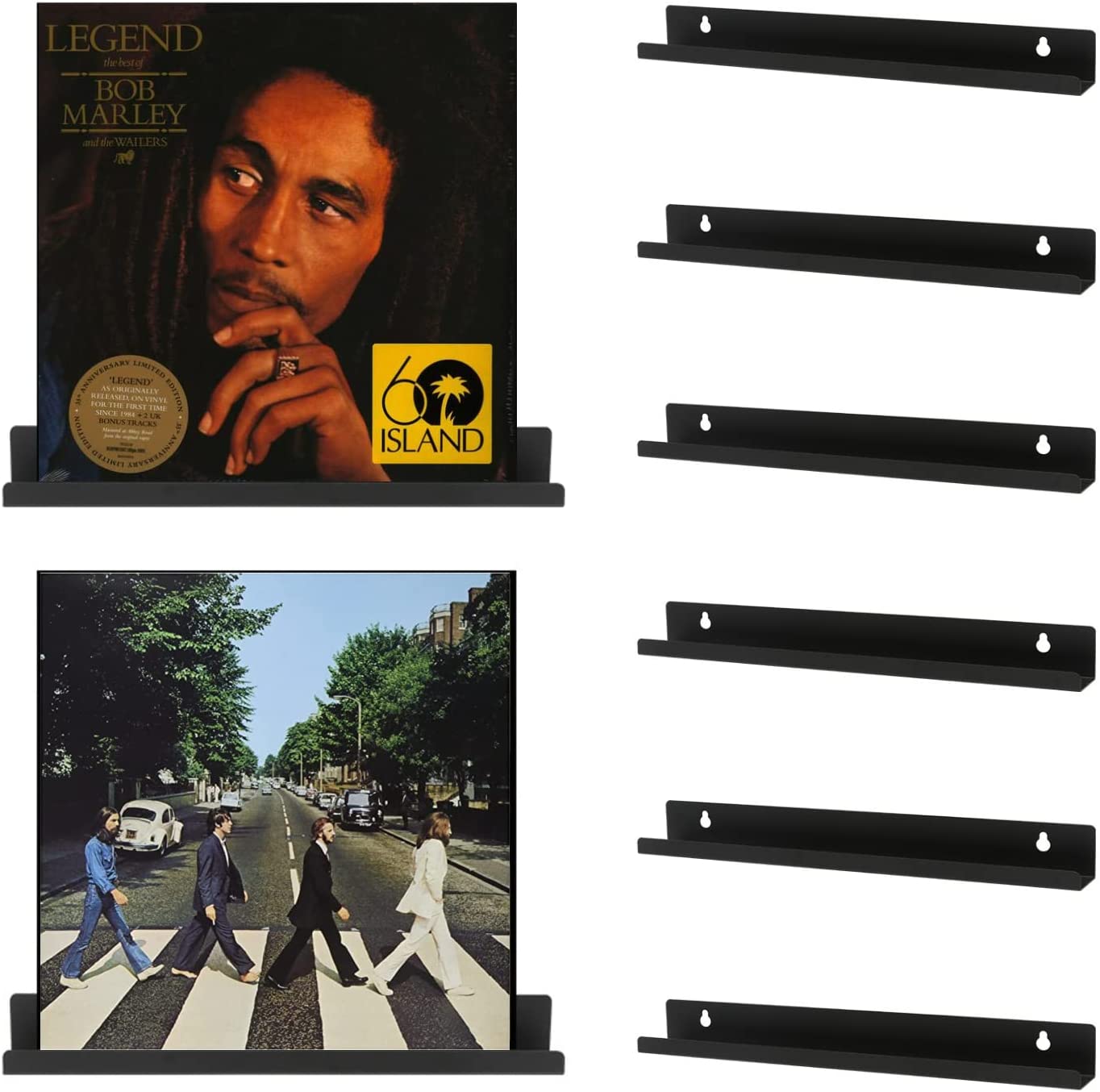 Metal Vinyl Record Shelf Wall Mount Decor Standard Design for Music Records Collector