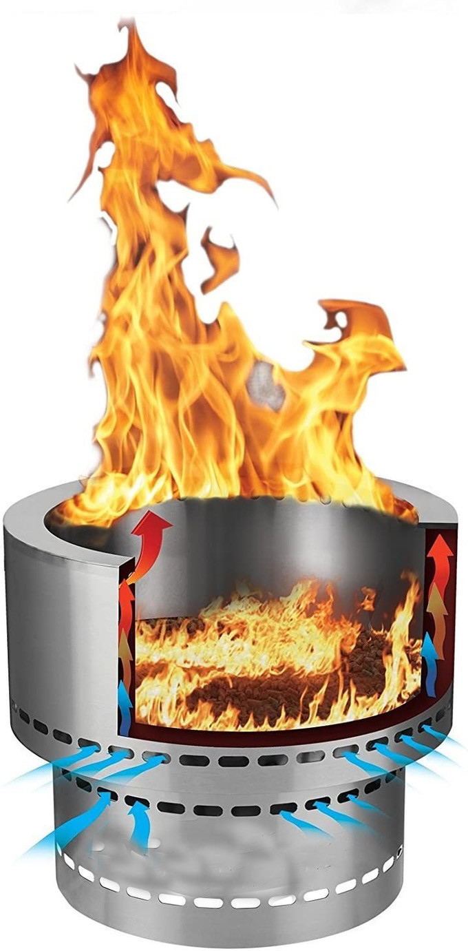Outdoor Smoke Free Fire Pits Stainless Steel Bonfire Pit Campfire Pit
