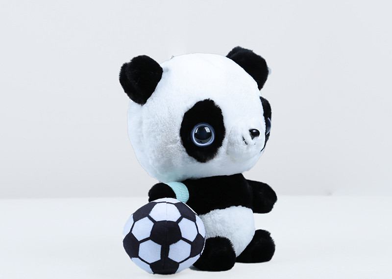 Super Soft Fabric Panda Cute Plush Dolls Black / White Color PP Cotton Filling