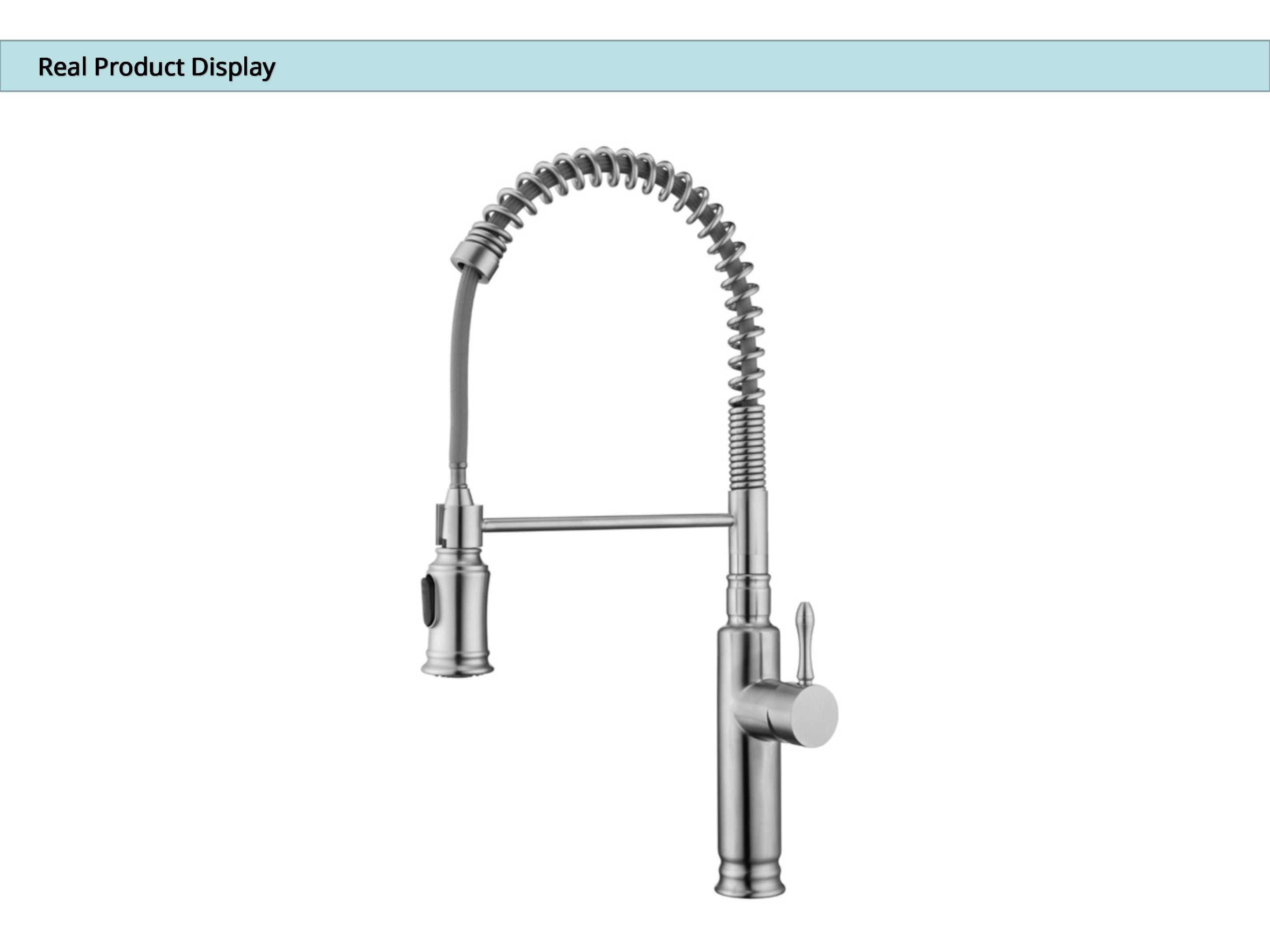 18/10 Stainless Steel Flexible Kitchen Faucet With Retractable Pull Down Hose