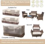 Furniture Cover 600D Waterproof Large Heavy Duty Outdoor Furniture Set Covers