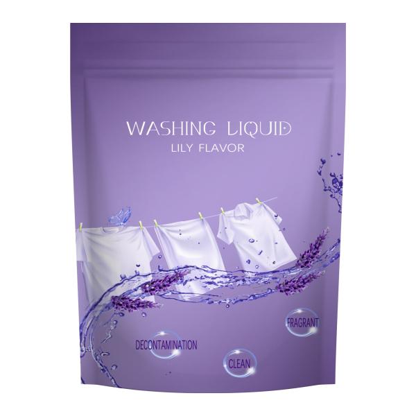 Glossy Recyclable Packaging Bags Stand Up Zipper Pouch Laundry Condensate Beads