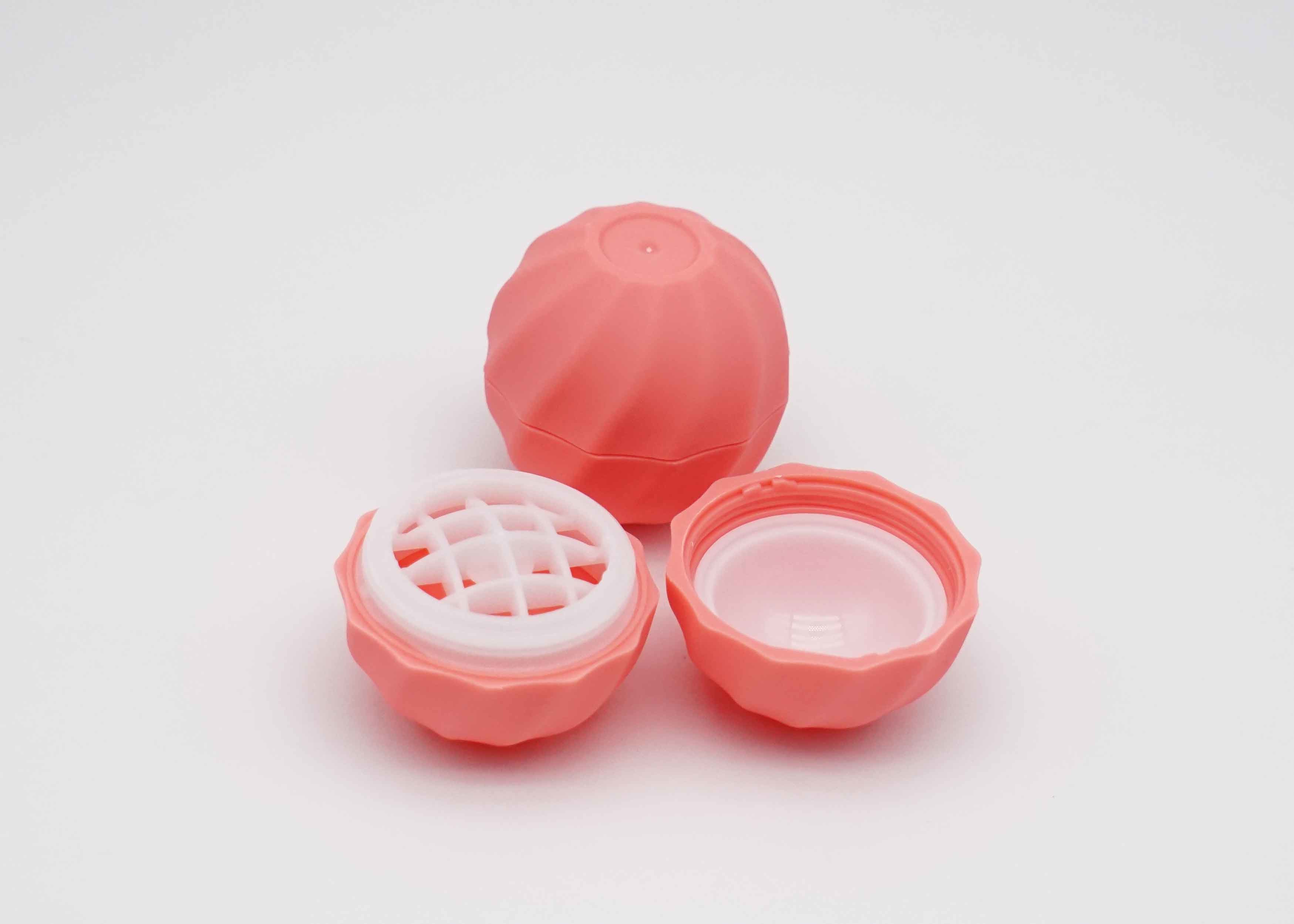 Empty Egg Shape Glossy Lipstick Container 7g Plastic Round Ball Lip Balm Tube