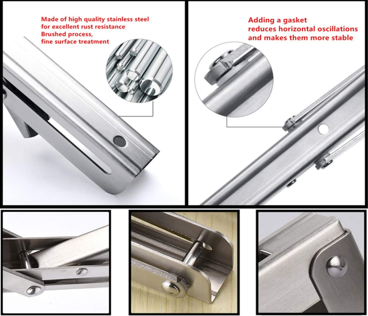 30 Inch Heavy Duty Folding Brackets Standard Stainless Steel Wall Mounted Desk Support