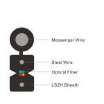 G657A LSZH Jacket 4 Core Outdoor FTTH Drop Cable With Messenger