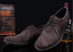 British Style Mens Casual Oxford Shoes Grey / Black Suede Leather Lace Up Brogue