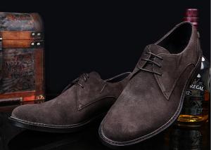 Quality Grey / Black British Style Oxford Shoes , Mens Leather And Suede Dress Shoes wholesale