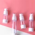 Transparent Plastic Airless Cosmetic Packaging With Spray Pump Screw Up