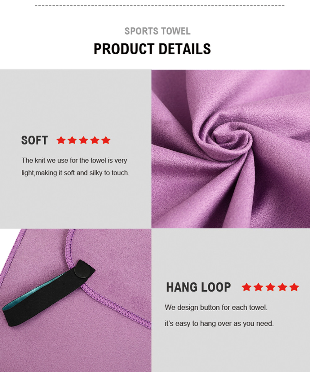 Quick Dry Lightweight Soft Microfiber Suede Towel For Outdoor Activities