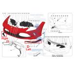 For Ferrari F8 Tributo Spider Body Parts Front Bumper Left Side Splitter Spoiler