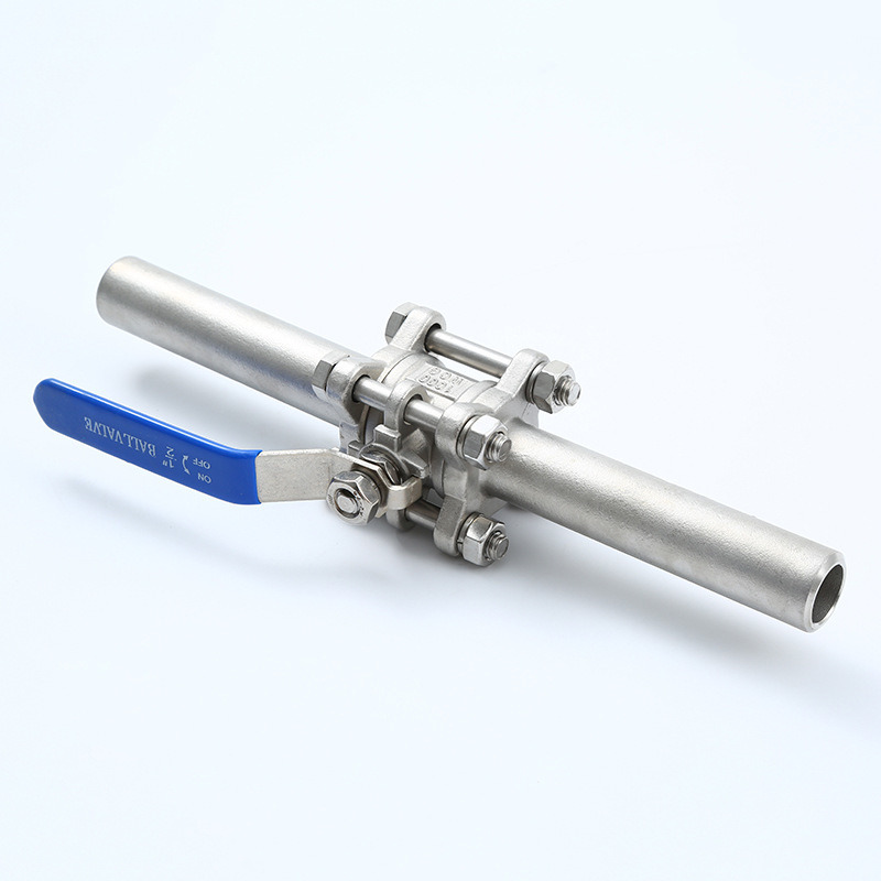 Stainelss Steel 3PC Ball Valve Extended Tube