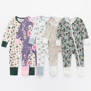Quality In Stock 2023 Bamboo Viscose Baby Sleep Rompers Organic Bamboo Baby Romper Newborn Reverse Zipper Jumpsuit Toddler Zip B wholesale