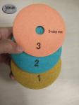 3 Steps 4 inch Wet Diamond Polishing Pad for Stone , Diamond Polishing Tools