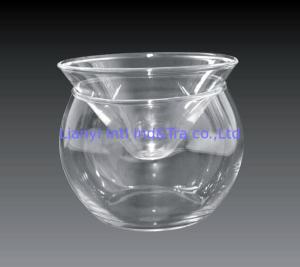 Quality Kitchen Glass Caviar Server , Round Shaped Caviar Plate Plus Bowl For Ice wholesale