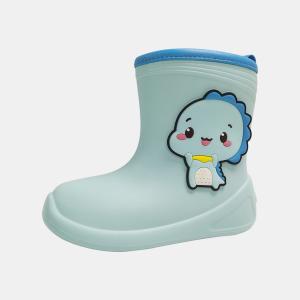 Quality Lightweight Non Slip Kids Ankle PVC Dinosaur Rain Boots wholesale