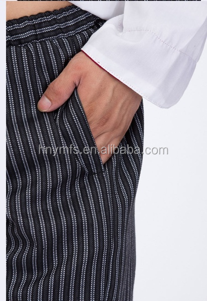 Kitchen Unisex Chef Work Pants High Waist With Zipper 100 Cotton