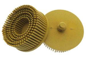 Quality Yellow Abrasive Bristle Disc Brush Tapered 2 Inch Diameter Grade 80 Grit wholesale