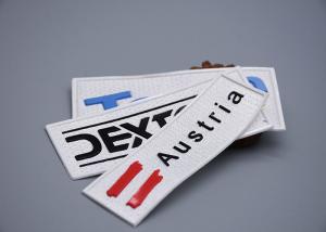 Quality Woven Fabric Printed Matte Silicone Logo Patch White For Garments wholesale