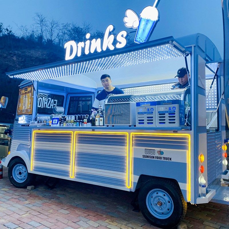 Electric Food Truck for Coffee Milk Tea Ice Cream and Snacks 600KG-1400KG Load Capacity
