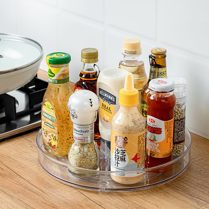 Rotating Vertical Modern Kitchen Plastic Lazy Susan Storage Holders Spice Rack