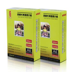 Quality A6 RC 260gsm Silky Woven Double Sided Glossy Inkjet Paper Premuim Waterproof wholesale