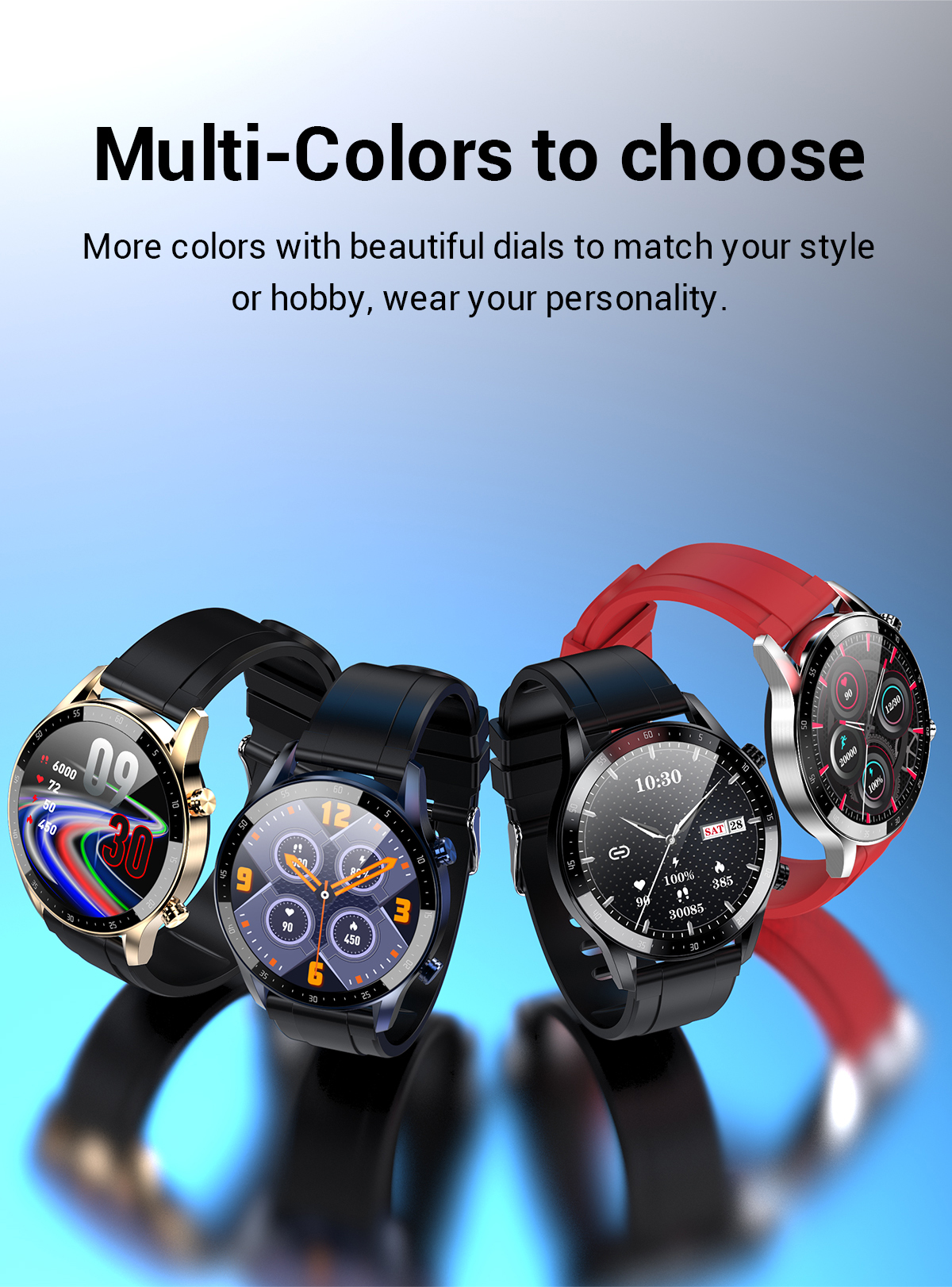 Multi Language Smart Watches Unisex Round Display 320x240 For Women
