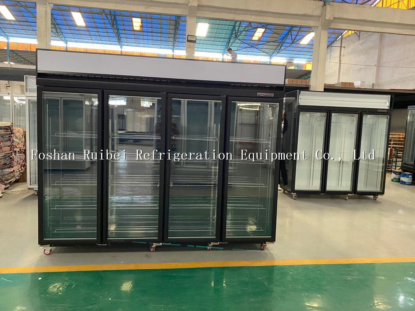 Supermarket 1-2-3-4 Door Ice Cream Cooler Upright Freezer