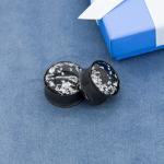 Silver Foil Insert Ear Plug Tunnels Double Flare 316 Steel 2G