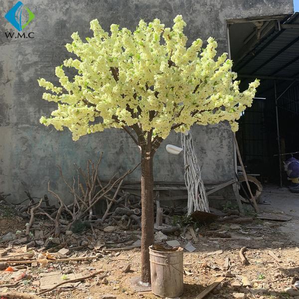 Yellow Fake Sakura Tree For Restaurant Decoration , Artificial Cherry Blossom