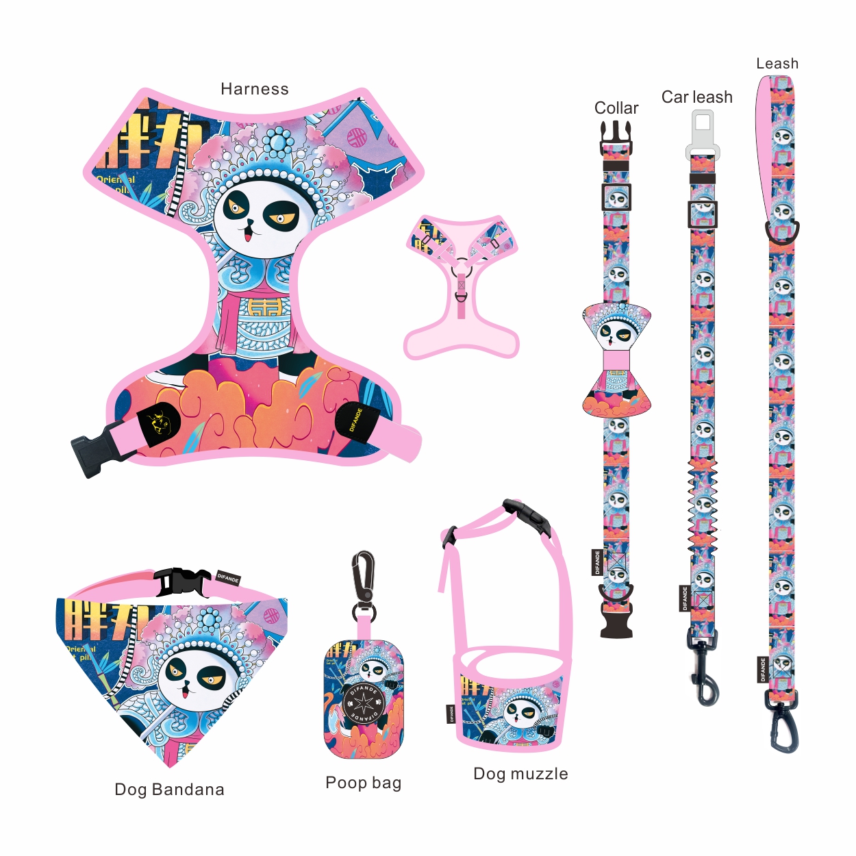 7 Pieces Outdoor Dog Accessories Ajustable Ribbons Decoration